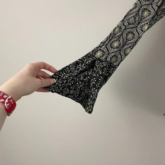 Free People Rolling Hills Bell Sleeve Tunic Top Black Combo Size Small - Picture 6 of 7